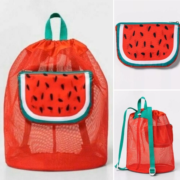 Sun Squad Handbags - Sun Squad Watermelon Foldable Mesh Tote NWT